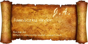 Jamniczky Andor névjegykártya
